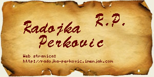 Radojka Perković vizit kartica